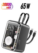 Внешний аккумулятор 5-в-1, универсальное зарядное устройство со встроенным USB-C, кабелями Lightning, портом USB-C мощностью 65 Вт, портом USB-A мощностью 27 Вт, зарядным устройством для Apple Watch мощностью 3 Вт, Mavrix-20 Black 1000016745