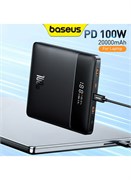 Внешний аккумулятор для ноутбука, сверхбыстрая зарядка мощностью 100 Вт, портативный аккумулятор с цифровым дисплеем USB-C, тонкий аккумулятор высокой плотности, 4 выхода, совместим с MacBook Pro/Air, Steam Deck, iPad, iPhone 16/15 Pro Max, ноутбуками Del 1000016748