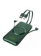 Беспроводной внешний аккумулятор емкостью 10000 мАч, мощностью 12 Вт, совместимый с iPhone/iPad/Samsung Galaxy и другими смарт-устройствами, зеленый 1000016775