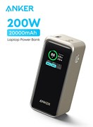 Prime Power Bank, портативное зарядное устройство ёмкостью 20 000 мА·ч с выходной мощностью 200 Вт, интеллектуальным цифровым дисплеем, 2 портами USB-C и 1 портом USB-A, совместимое с MacBook Pro/Air, iPhone 16/15/14 серий, Samsung, Huaiwei, Dell 1000016784