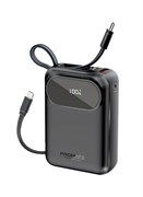 Внешний аккумулятор ёмкостью 20000 мА·ч, универсальное сверхкомпактное портативное зарядное устройство, кабели Lightning мощностью 27 Вт, встроенный порт USB-C мощностью 35 Вт, порт USB-A QC 3.0 мощностью 22,5 Вт для iPhone 16, Galaxy S25, Powerpod-20 (чё 1000016787