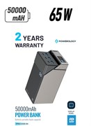 Внешний аккумулятор 50000 мА·ч, 65 Вт, 3 порта PD Type-C и 3 порта USB-A с кабелем AC-C / для путешествий / на природе / кемпинга / одновременная зарядка / встроенные защитные устройства / дисплей / прочный внешний аккумулятор - черный 1000016835