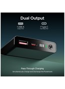 10000 мА·ч Energyshroom PB300 Pro | Компактный внешний аккумулятор карманного размера, вход USB Type-C (двусторонний порт), сквозная зарядка, совместимость с планшетами, смартфонами, наушниками и умными часами, цвет Carbon Black 1000016849