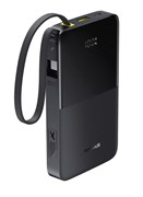 Тонкий внешний аккумулятор ёмкостью 10000 мА·ч с USB-C PD мощностью 22,5 Вт и быстрой зарядкой QC 3.0, встроенным плетеным нейлоновым кабелем USB-C, светодиодным цифровым дисплеем, компактным и лёгким портативным зарядным устройством для iPhone серий 16/1 1000016853