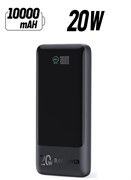 Портативное зарядное устройство, внешний аккумулятор PD QC мощностью 20 Вт с 3 портами, аккумулятор USB C с интеллектуальным цифровым дисплеем, компактный внешний аккумулятор для iPhone, Samsung и других устройств, черный цвет 1000016859