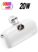 Мини-портативный внешний аккумулятор Power Bank емкостью 5000 мА·ч, 20 Вт, USB C с быстрой зарядкой PD3.0 и QC3.0, компактное и портативное зарядное устройство, небольшой внешний аккумулятор Type C, совместимый со смартфонами и планшетами Android (белый) 1000016860