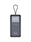 Power Bolt PD65WA Powerbank — миниатюрный внешний аккумулятор с несколькими портами, емкостью 20000 мА·ч, светодиодным интеллектуальным цифровым дисплеем мощностью 65 Вт, удобный для путешествий, встроенные кабели для одновременной зарядки, портативное за 1000016895