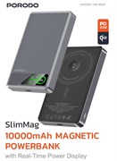 Внешний аккумулятор SlimMag Magnetic Power Bank 10000 мА·ч с отображением заряда в реальном времени и питанием 20 Вт / Быстрое зарядное устройство MagSafe Power Bank 10000 мА·ч / Сильная магнитная фиксация - серый 1000016896