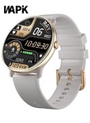 Умные часы корейского бренда Y6? Умные часы для бизнеса, водонепроницаемые фитнес-часы, Bluetooth-звонки, совместимые с Android и iOS, умные часы для мужчин, дисплей AMOLED, мониторинг пульса, золотые. 1000017051