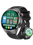 Мужские умные часы с HD-экраном 1,6 дюйма, фитнес-трекером, водонепроницаемые умные часы для мужчин с монитором здоровья, совместимые с Android iPhone, черные 1000017118