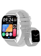 Мужские и женские умные часы с AMOLED-дисплеем 2,01 дюйма, водонепроницаемые, фитнес-трекер с пульсометром, артериальным давлением, трекером сна и физической активностью для Android и iPhone - серебристые 1000017187