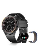 Мужские смарт-часы PEJE с вращающимся циферблатом — 1,43-дюймовый AMOLED-дисплей, функция звонков, более 123 спортивных режимов, водонепроницаемость 3 атм. Отслеживает SpO2/пульс/сон. Запасной ремешок в комплекте. Совместимость с Android/iOS. (Черный) 1000017203