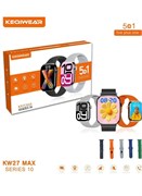 Умные часы KW27 Max Series 10 от Keqiwear с сенсорным экраном, 5+1 стильным ремешком, фитнес-трекером и пульсометром, черный дизайн браслета – совместимы с iOS и Android 1000017215