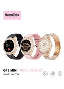 Умные часы Haino Teko G18 Mini с настоящим AMOLED-дисплеем, стильным дизайном, 3 парами ремешков и зарядным кабелем, разработанные специально для женщин 1000017225