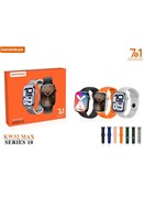 Умные часы KW32 Max Series 10 от Keqiwear с сенсорным экраном, 7+1 стильным ремешком, фитнес-трекером и пульсометром, черный дизайн браслета – совместимы с iOS и Android 1000017244