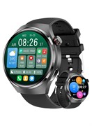 Мужские смарт-часы с большим HD-экраном 1,6 дюйма, функцией звонков по Bluetooth, мониторингом здоровья, ИИ-помощником, водонепроницаемостью IP68, модные бизнес-часы, GT4PRO Tape Black 1000017253