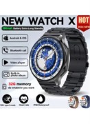 Мужские смарт-часы Мужские смарт-часы, 1,43-дюймовый AMOLED-экран высокой четкости, поддержка Bluetooth-звонков, отслеживание активности, мониторинг сердечного ритма, спортивные и фитнес-часы, модели DT Watch X с черным ремешком. 1000017286