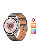 Умные часы WATCH GT 6 46 мм, дисплей 1,47 дюйма, время работы от аккумулятора до 21 дня, совместимость с iOS и Android, мониторинг состояния здоровья, более 100 спортивных режимов, серый цвет с дополнительными бесплатными приложениями. 1000017301