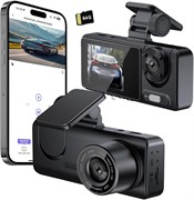 3-канальный видеорегистратор, камера 1080P Full UHD, передняя и задняя камера, встроенная карта памяти на 64 ГБ, встроенная система ночного видения, 2-дюймовый IPS-экран, широкоугольный объектив 170°, WDR, режим парковки 24 часа, циклическая запись 1000017322