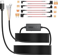 Комплект Vantrue 11,5 футов (11,5 футов) для подключения видеорегистратора через USB-порт типа C (12 В, 24 В - 5 В) с дополнительными предохранителями, защитой от низкого напряжения для N4, N4 Pro, N5, E1, E1 Lite, E2, E3, S1 Pro, N1 Pro (2023) 1000017346