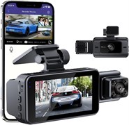 3-канальный видеорегистратор спереди и сзади с картой памяти 32 ГБ, ETSG 1080P, автомобильный видеорегистратор с тремя камерами, ИК-подсветкой, функцией ночного видения, циклической записью, G-сенсором, HDR, круглосуточной записью 1000017391
