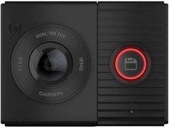 Компактный видеорегистратор GARMIN с двумя объективами с обзором 180 градусов | Внутренний объектив с функцией ночного видения и технологией NightGlo | Двойное зарядное устройство USB 1000017396