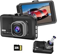 Автомобильный видеорегистратор STAYOUNG 1080P Full HD — камера спереди и внутри автомобиля, регулируемая камера, ночное видение, широкоугольный объектив 170°, монитор парковки (черный) 1000017402