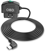 Кабель питания видеорегистратора OBD2 - USB-C, двойной режим: ACC/24H, длина кабеля 3,5 м, выход 5 В/3 А, черный 1000017432
