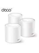 Маршрутизатор Deco X50, комплект из 3 шт., система Mesh Wi-Fi 6 AX3000 для всего дома с искусственным интеллектом, двухдиапазонный, гигабитные порты, возможность подключения до 150 устройств, двухъядерный процессор 1 ГГц, система HomeShield Security, Deco 1000018093