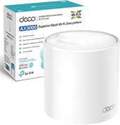 Двухдиапазонный Mesh-маршрутизатор Wi-Fi TP-Link Deco, скорость Wi-Fi 6 2402 Мбит/с, площадь покрытия 230 м?, возможность подключения более 150 устройств, использование в качестве усилителя Mesh-Wi-Fi, родительский контроль, совместимость со всеми моделям 1000001375