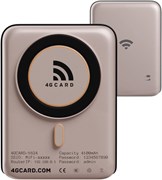 4GCARD1624 / Портативный Wi-Fi роутер / 4100 мА·ч / 10 подключенных устройств / Путешествия / Портативный роутер 4G / LTE для дома и офиса / Цвет пустыни 1000018546