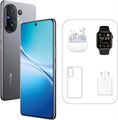 Vivo V60 5G — серый дымчатый, 12 ГБ + 256 ГБ | 50-мегапиксельная камера ZEISS | 3D-изогнутый дисплей AMOLED с частотой обновления 120 Гц | 6500 мА·ч | IP69, аккумулятор сроком на 4 года | 455 дней на замену экрана, 24 месяца гарантии — версия для ОАЭ 1000014744 - фото 570565