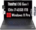 Ноутбук Lenovo ThinkPad E16 Business (16-дюймовый дисплей FHD+ с антибликовым покрытием, 10-ядерный процессор Intel i7-1355U 13-го поколения, 40 ГБ ОЗУ, твердотельный накопитель на 1 ТБ), подсветка, сканер отпечатков пальцев, концентратор IST, веб-камера 1000002973 - фото 570713
