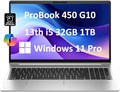 Ноутбук HP ProBook 450 G10 для бизнеса, 15,6-дюймовый FHD-дисплей с антибликовым покрытием, 10-ядерный процессор Intel i5-1334U, 32 ГБ ОЗУ, твердотельный накопитель на 1 ТБ (Beats i7-1255U) с подсветкой, веб-камера, Ethernet, Wi-Fi 6E, Windows 11 Pro с ис 1000014760 - фото 570848