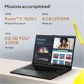 Тонкий ноутбук ASUS Vivobook GO 14 E140FA-NK185W (черный цвет), R5 7520U, твердотельный накопитель PCIE G3 емкостью 8 ГБ, оперативной памятью 512 ГБ, видеокарта AMD Radeon, Windows 11 Home, 14 дюймов, HD-веб-камера, сканер отпечатков пальцев, клавиатура с 1000002935