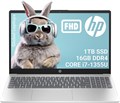 Ноутбук HP 15,6 дюйма на базе Windows с дисплеем IPS Micro-Edge Full HD с антибликовым покрытием, процессором Intel Core i7-1355U, 16 ГБ ОЗУ, твердотельным накопителем на 1 ТБ, Windows 11 Домашняя, цвет «натуральный серебристый», 15-fd0182wm 1000002949 - фото 571093