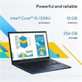 Ноутбук ASUS Vivobook 14, 14-дюймовый дисплей FHD (1920 x 1080) со светодиодной подсветкой, Intel i5-1334U, 10-ядерный процессор, 12 ГБ оперативной памяти DDR4, твердотельный накопитель PCIe на 256 ГБ, HDMI, цвет Quiet Blue, Windows 11 Домашняя, коврик дл 1000014838