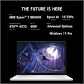 ASUS ROG Zephyrus G14 GA403UI-OLED7WPW, игровой ноутбук платинового белого цвета, R7-7 8845HS, SSD PCIe 4.0 M.2 на 16 ГБ (1 ТБ), видеокарта RTX 4070, 8 ГБ видеопамяти, WIN11 Pro, 14 дюймов, 3K, 16:10, 129 Гц, подсветка RGB, англ., Arb, KB 1000014865