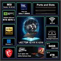 Ноутбук MSI Vector 16 HX AI Gaming с 16-дюймовым дисплеем QHD+ IPS, частотой 240 Гц, 20-ядерным процессором Intel Ultra 7 255HX (Beats i9-14900HX), 32 ГБ ОЗУ, 2 ТБ SSD, GeForce RTX 5070 с RGB-подсветкой, Thunderbolt 5, Wi-Fi 6E, Win11 ICP Hub с компьютеро 1000014868