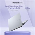 ASUS Vivobook 14 X1407QA-LY046W / Snapdragon X X126100 Purwa SE / 16 ГБ ОЗУ / 1 ТБ SSD / 14-дюймовый WUXGA (1920x1200) / Windows 11 Домашняя - Platinum Gold 1000003653