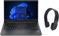 Lenovo ThinkPad E14 Gen 5. Бизнес-ноутбук с 14-дюймовым дисплеем FHD 300 нит, процессором Core i7-13700H 13-го поколения, 16 ГБ ОЗУ 1 ТБ, графикой Intel Iris Xe, сканером отпечатков пальцев, WIN11 Pro, черный, бесплатная беспроводная гарнитура (версия для 1000003451 - фото 573400