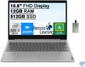 Ноутбук LENOVO IdeaPad 15,6 дюйма с разрешением Full HD, процессором Intel Core i3-1205U 12-го поколения, графикой Intel UHD, 12 ГБ ОЗУ, твердотельным накопителем PCIe 256 ГБ, поддержкой Dolby Audio, веб-камерой HD, интерфейсом HDMI, Windows 11 Grey, карт 1000014953 - фото 573784