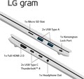 Ультралёгкий ноутбук LG gram (2022) 14Z90Q, 14-дюймовый (1920 x 1200) IPS-дисплей, процессор Intel Evo i5 12-го поколения (1240P), 8 ГБ памяти LPDDR5, SSD-накопитель NVMe 512 ГБ, веб-камера Full HD, Wi-Fi 6E, Thunderbolt 4, Windows 11, белый 1000015023