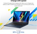 Тонкий ноутбук ASUS Vivobook 14 X1404ZA с 14-дюймовым дисплеем FHD, процессором Core i3-1215U, 8 ГБ ОЗУ, SSD на 128 ГБ, графикой Intel Iris Xe, Windows 11 Домашняя, синий 1000015044