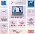 LENOVO IdeaPad Slim 3 Home Business AI COPILOT, Intel i7-13620H, 15,3-дюймовый дисплей FHD, 16 ГБ ОЗУ, SSD-накопитель на 1 ТБ, веб-камера, HDMI, кард-ридер, Wi-Fi 6, Windows 11 Pro, цвет Luna Grey, комплект с внешним SSD-накопителем 512 ГБ 1000015095