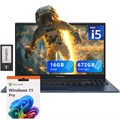 Ноутбук ASUS Vivobook 15,6 дюйма FHD, процессор Intel i5-1235U, 16 ГБ оперативной памяти DDR4, накопитель на 672 ГБ (SSD на 512 ГБ + док-станция на 160 ГБ), графика Intel Iris Xe, цифровая клавиатура, HD-камера 720p, Windows 11 Pro, цвет Quiet Blue 1000015172 - фото 576494